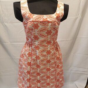 Adrianna Papell Coral & White Fit & Flare Dress